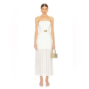 NICHOLAS Reagan Strapless Mini Dress With Pleated Skirt